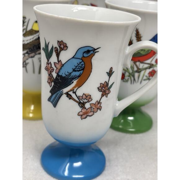 (6) Vintage 1960s Fred Roberts Songbird Pedestal Coffee Mug/Tea Cups Japan MCM - Picture 10 of 10